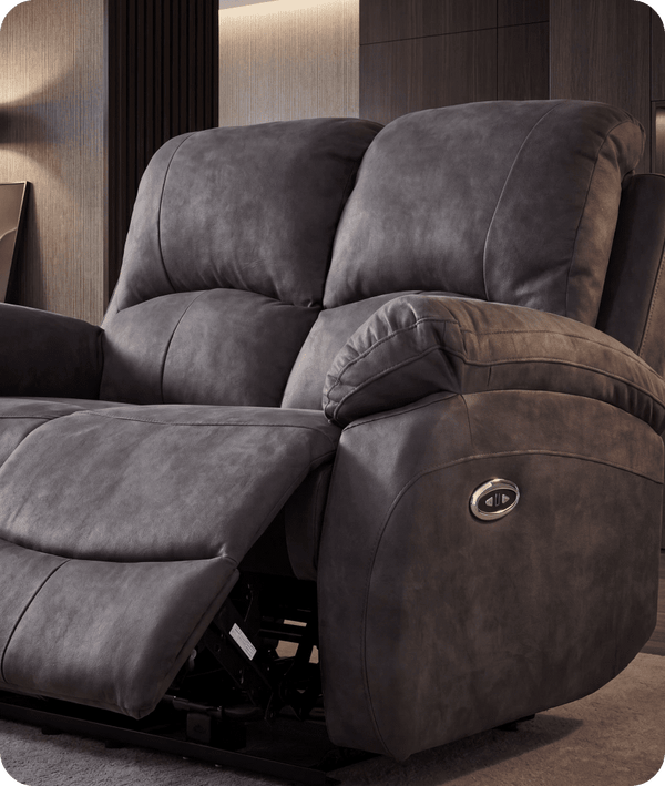 Serano Grey Fabric Electric Recliner 2 Seater Sofa