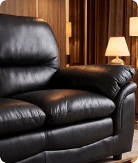 Florence Black Leather 2 Seater Sofa