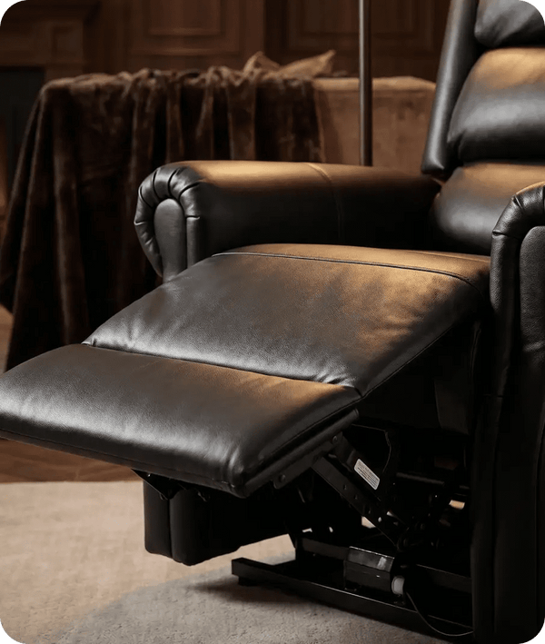 Cambridge Genuine Leather Black Rise & Recline Mobility Chair