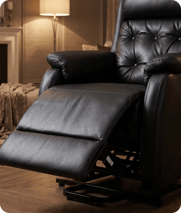 Oliver Genuine Leather Black Rise & Recline Mobility Chair