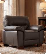 Dalmore Genuine Leather Grey Armchair