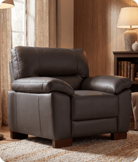 Dalmore Genuine Leather Grey Armchair