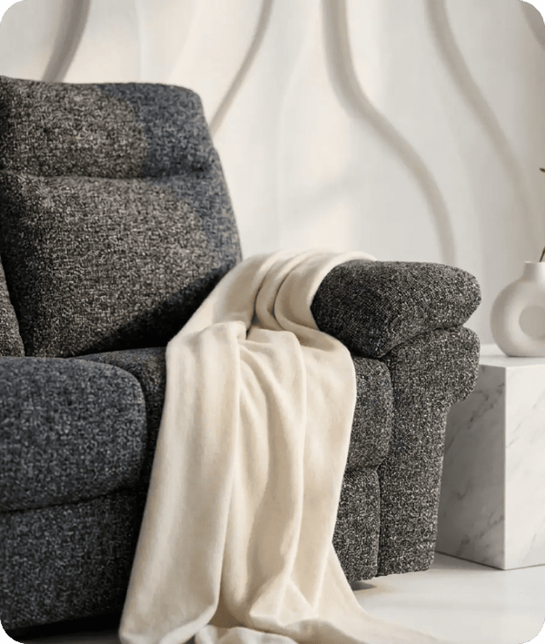 Lunaro Grey Fabric Electric Recliner 2 Seater Sofa