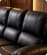 York Black Leather 3 Seater Manual Recliner Sofa