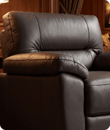 Dalmore Genuine Leather Grey Armchair