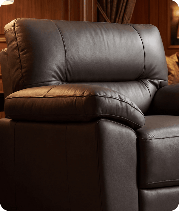 Dalmore Genuine Leather Grey Armchair