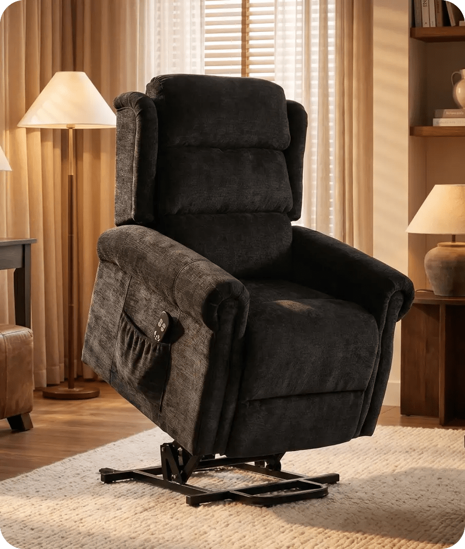 Cambridge Black Fabric Rise & Recline Mobility Chair