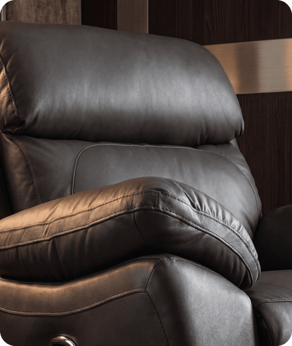Torino Genuine Leather Grey Electric Power Recliner Armchair