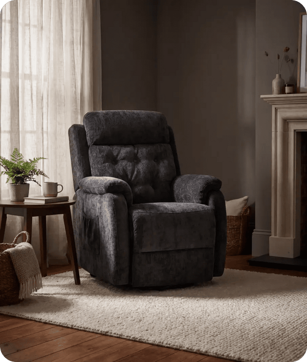 Oliver Black Fabric Rise & Recline Mobility Chair