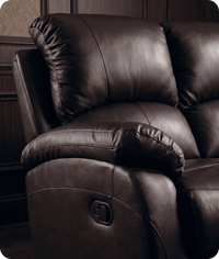 Serano Brown Leather Manual Recliner 3 Seater Sofa
