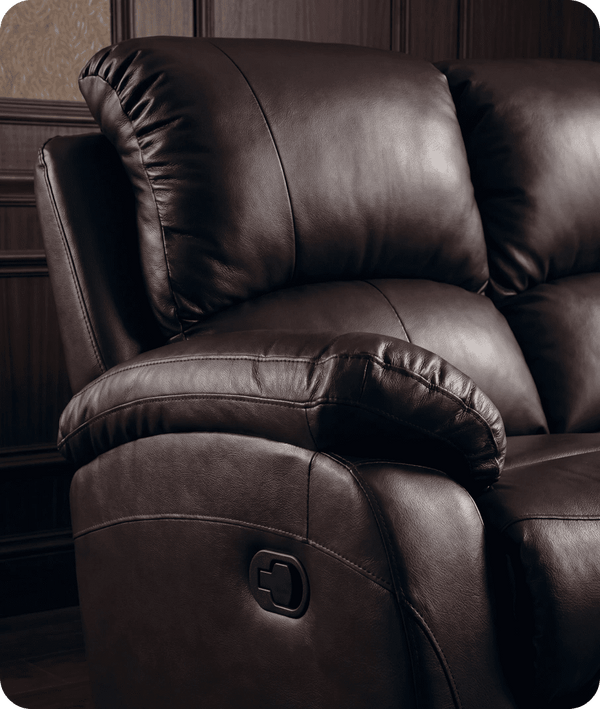 Serano Brown Leather Manual Recliner 3 Seater Sofa