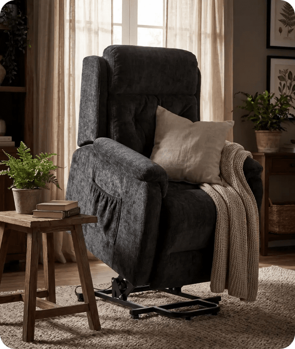 Oliver Black Fabric Rise & Recline Mobility Chair