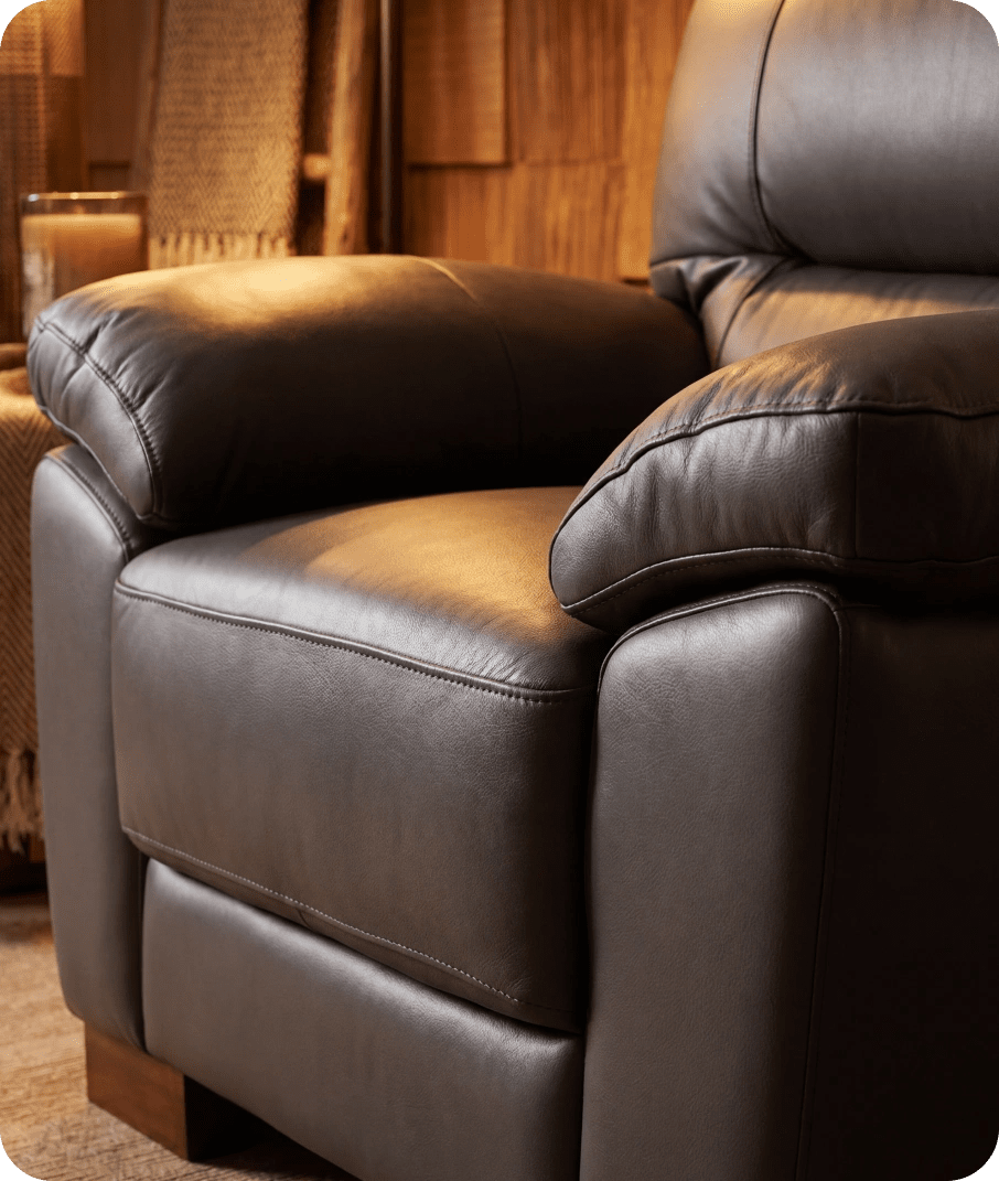Dalmore Genuine Leather Grey Armchair