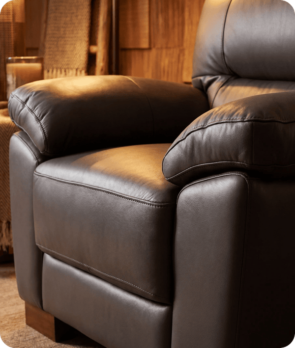Dalmore Genuine Leather Grey Armchair