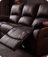 Serano Brown Leather Manual Recliner 3 Seater Sofa