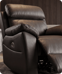 Torino Genuine Leather Grey Electric Power Recliner Armchair