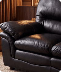 Florence Black Leather 3 Seater Sofa