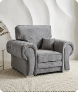 Florence High Back Grey Fabric Armchair