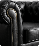 Chesterfield Black Leather Antique Armchair - Sofa-Direct