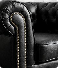 Chesterfield Black Leather Antique Armchair - Sofa-Direct