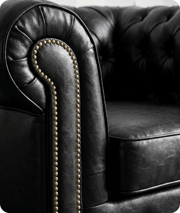 Windsor Classic Black Leather Antique Armchair