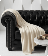 Chesterfield Black Leather Antique 2 Seater Sofa - Sofa-Direct