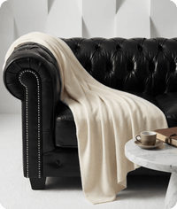 Chesterfield Black Leather Antique 2 Seater Sofa - Sofa-Direct