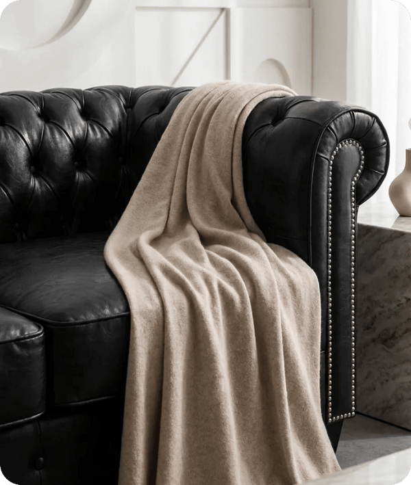 Windsor Classic Black Leather Antique 3 Seater Sofa