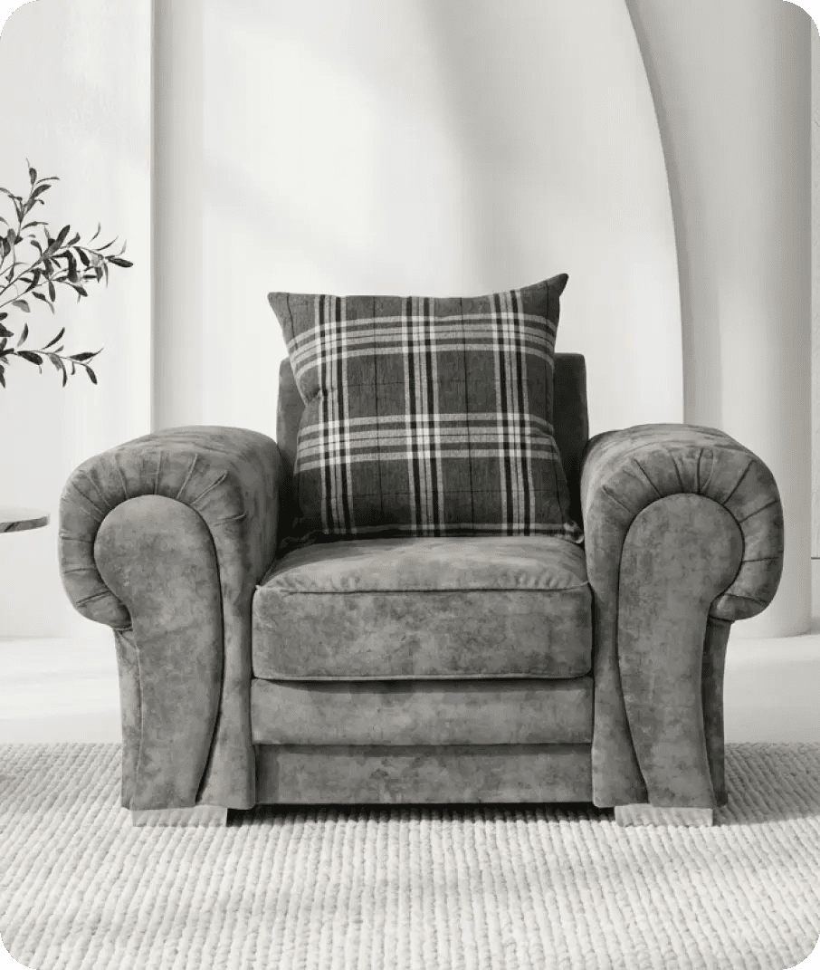 Florence Scatter Grey Fabric Armchair