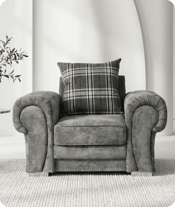 Florence Scatter Grey Fabric Armchair
