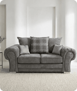 Florence Scatter Grey Fabric 2 Seater Sofa