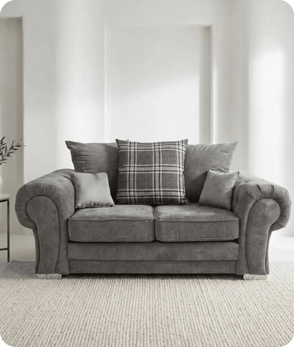 Florence Scatter Grey Fabric 2 Seater Sofa