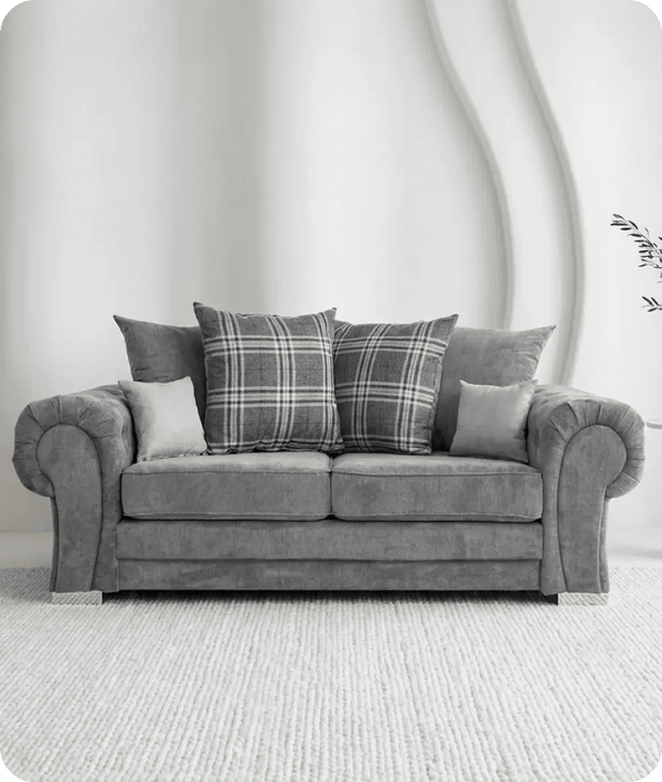 Florence Scatter Grey Fabric 3 Seater Sofa