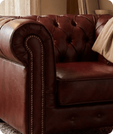 Chesterfield Red Leather Antique Armchair - Sofa-Direct