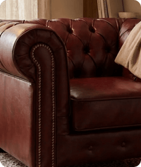 Chesterfield Red Leather Antique Armchair - Sofa-Direct