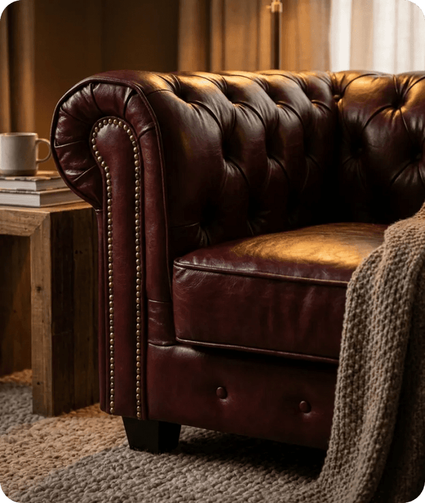 Windsor Classic Red Leather Antique Armchair