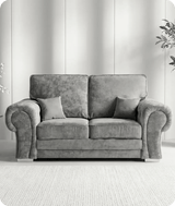 Florence High Back Grey Fabric 2 Seater Sofa