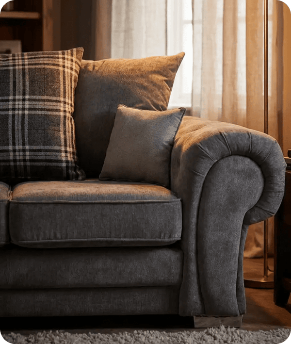 Florence Scatter Grey Fabric 2 Seater Sofa