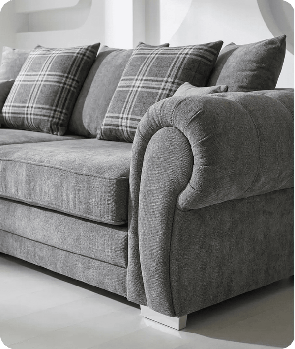 Florence Scatter Grey Fabric 4 Seater Sofa