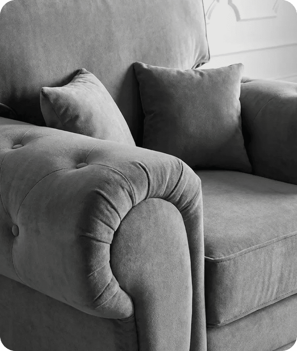Florence High Back Grey Fabric Armchair