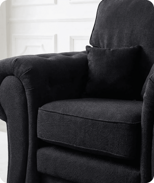 Florence High Back Black Fabric Armchair