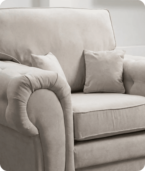Florence High Back  Cream Fabric Armchair