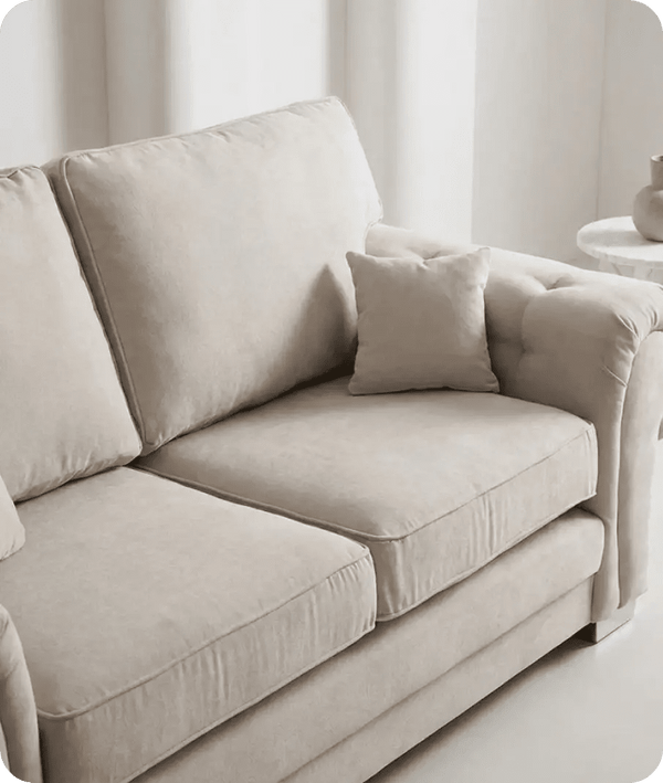 Florence High Back Cream Fabric 3 Seater Sofa Bed