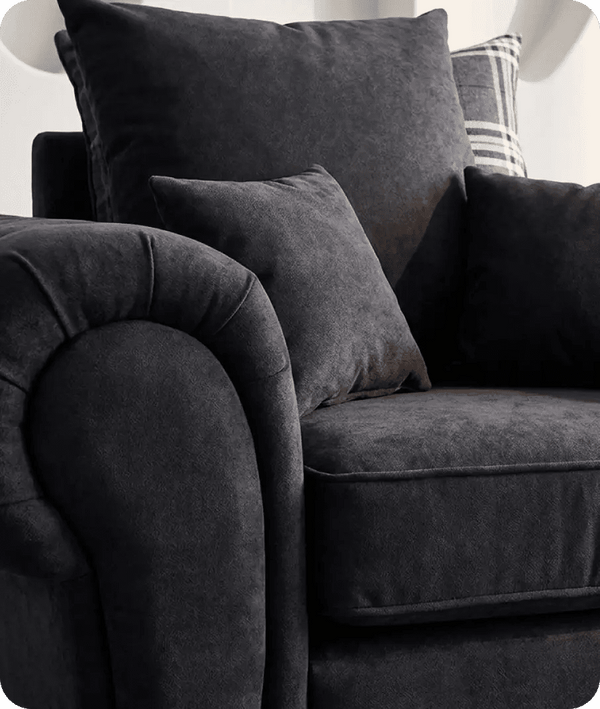Florence Scatter Black Fabric Armchair