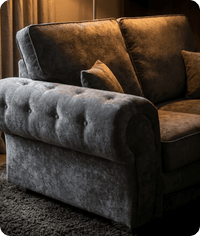 Florence High Back Grey Fabric 2 Seater Sofa