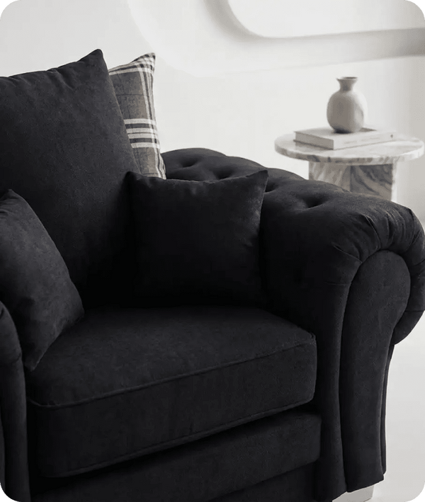 Florence Scatter Black Fabric Armchair