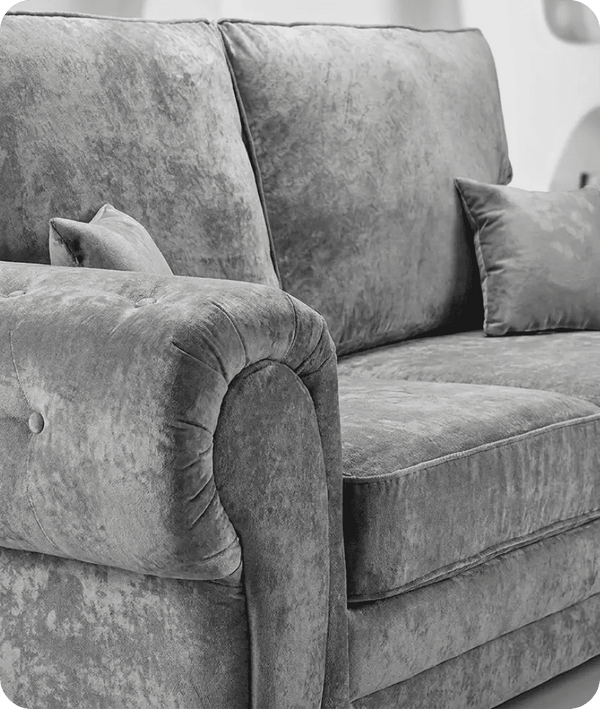 Florence High Back Grey Fabric 3 Seater Sofa