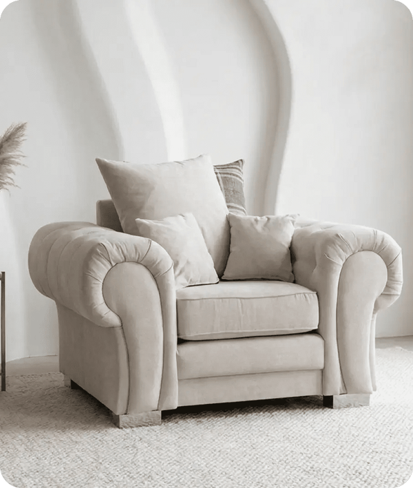 Florence Cream Scatter Back Fabric Armchair