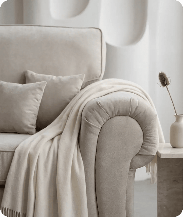 Florence High Back  Cream Fabric Armchair