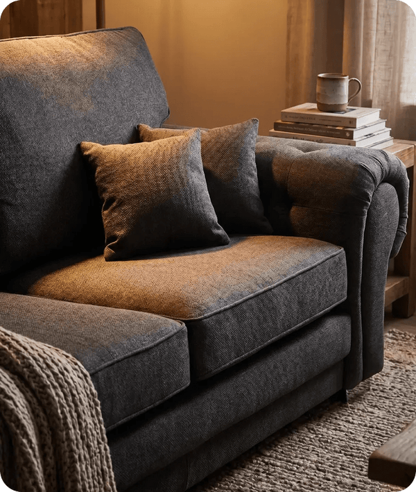 Florence High Back Black Fabric 3 Seater Sofa Bed